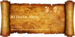 Wilheim Vera névjegykártya